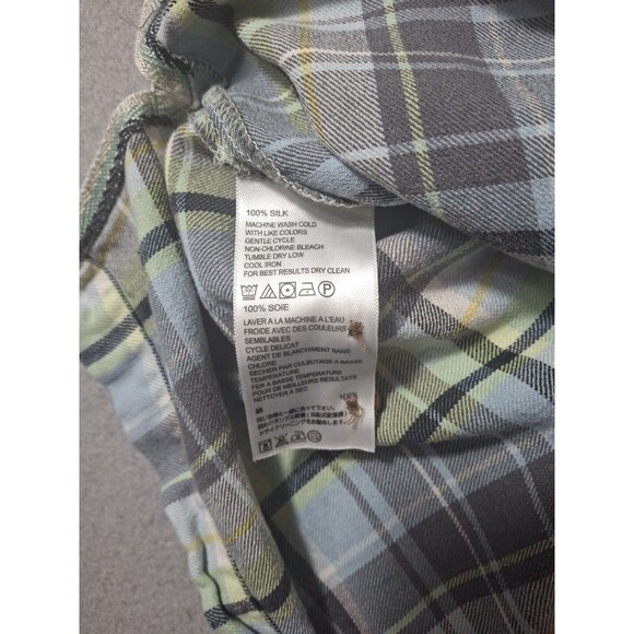 Tommy Bahama Camp Shirt Silk  XL Silk Original Fit  Button Up Windowpane Plaid - Picture 5 of 7